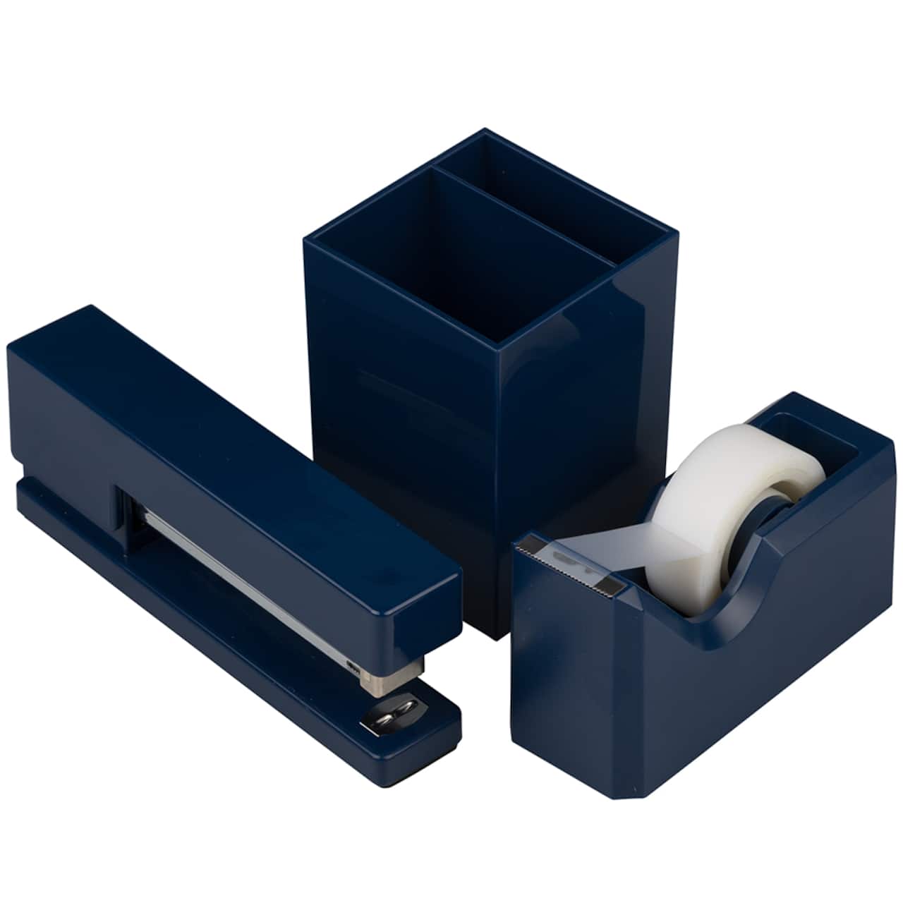 JAM Paper Stapler, Tape Dispenser & Pen Holder Trio Kit